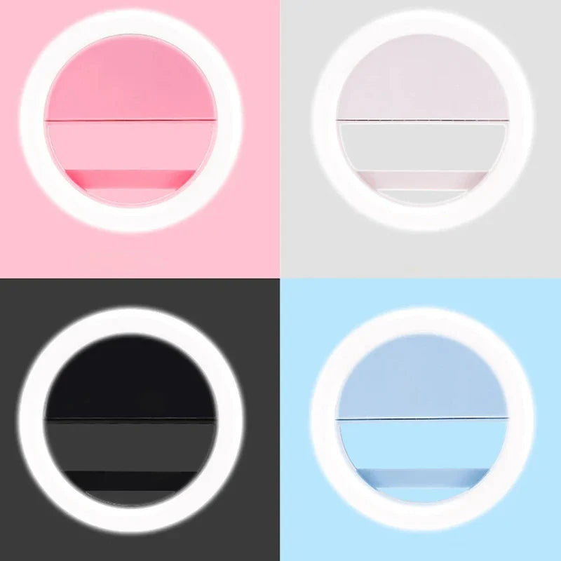 Anneau lumineux Led pour Selfie, objectif de téléphone Portable, lampe LED pour Selfie, Mini lumière pour téléphone Portable, pour iPhone Xiaomi Huawei vidéo en direct