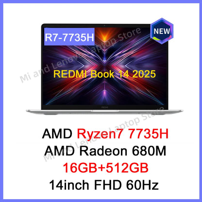 REDMI Book 14 2025 NEW R5-7535H Radeon 660M/R7-7735H Radeon 680M 16GB+512GB 14inch FHD 60Hz Screen