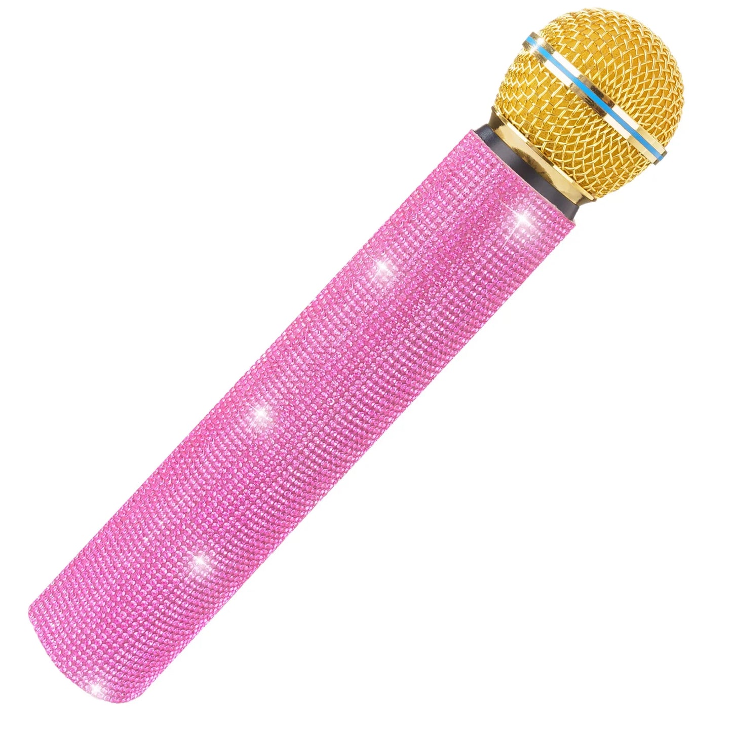 Housse de microphone en strass scintillants, manchon décoratif pour micro sans fil, doré, argent, rouge, pour discothèque, scène, fête, émission de télévision
