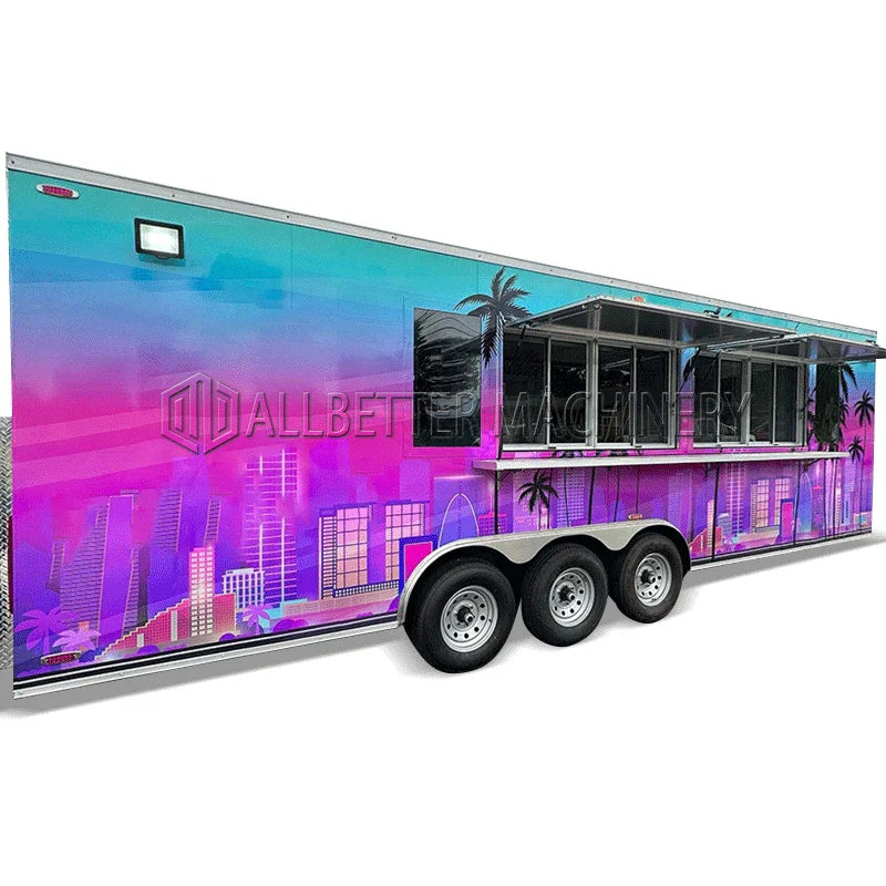 Allbetter 23ft Food Trailer Mobile Kitchen Hot Dog Stand Food Cart Pizza Mobile Food Truck Trailer USA Standard à vendre