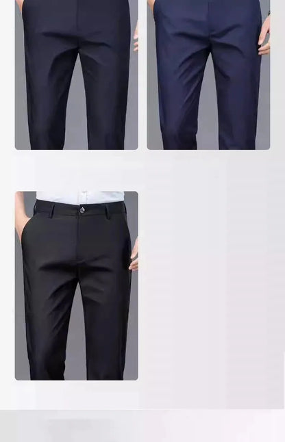 TRAF Autumn And Winter Thick Men's Fashion Comfortable Casual Long Pants Four-Sided Elastic Pants Loose Straight Leg Suit Pants