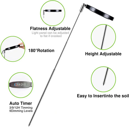 LED plant grow light is round, red and blue light combination, USB telescopic tube inserted into the soil, dimming and color change