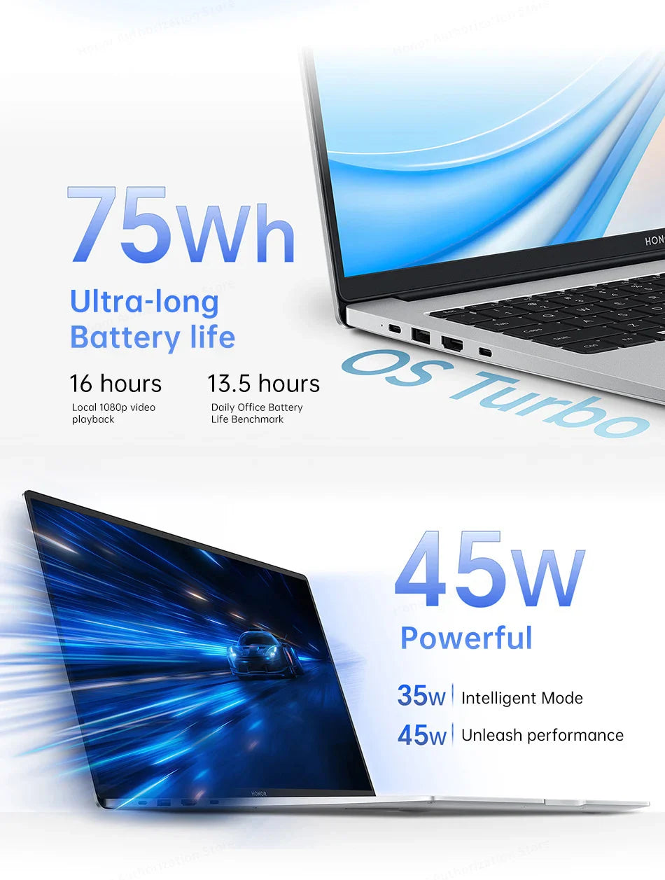 Honor Laptop X16 Plus ,Ryzen 7 8845HS,16GB 512GB/32GB 1TB,AMD Radeon™ 780M Notebook SSD IPS Ultrabook 16 Inch Computer