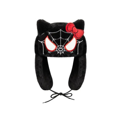 New Hot Winter Kuromi Spider Man Stitch Violent Bear Cartoon Hat Popular Man Women Cute Warm Ears Protection Hat New Year Gifts
