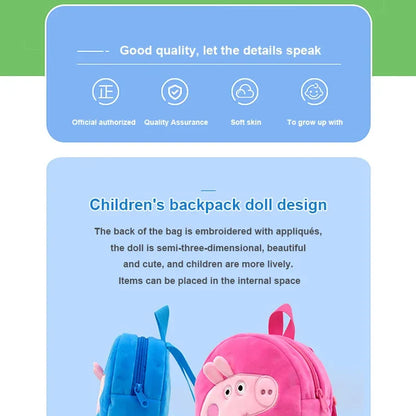 Peppa Pig Crossbody Bag Stereoscopic Doll Backpack Anime Knapsack Plush Coin Purse Toys George Round Pocketbook Children's Gifts