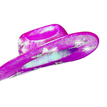 Chapeau de Cowboy occidental rose pour filles, chapeau de Cowgirl avec étoile en cristal Super brillant, chapeau melon pour mariage, carnaval, fête de Festival