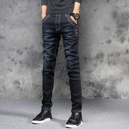 New Arrival 2024 Spring and Autumn Harajuku Italian Jeans Luxury Korean Brand Clothing Men Designer Slim Casual Jeans for Men