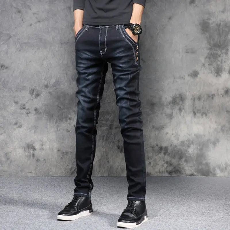 New Arrival 2024 Spring and Autumn Harajuku Italian Jeans Luxury Korean Brand Clothing Men Designer Slim Casual Jeans for Men