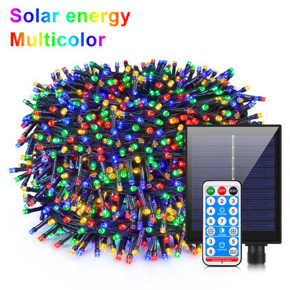 Energy Saving LED Outdoor Garden String Lights 10M 20M 30M 50M 100M Solar/EU/US Plug Charging LED Christmas Lawn Luminous Lamp