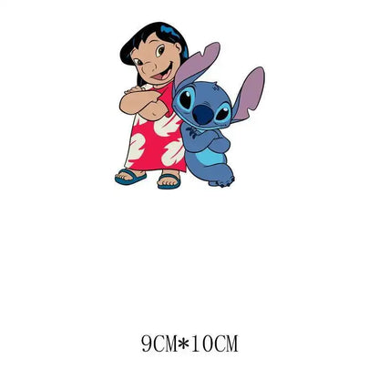 Cute Stitch MINISO Lilo & Stitch Heat Transfer Stickers Iron-on Transfers For Clothing Thermoadhesive Adhesive Patches Kawaii