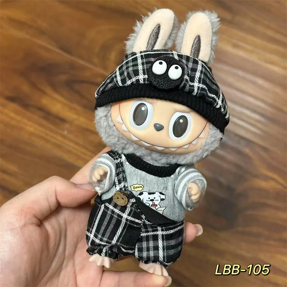 Peluche Labubu 15-17cm Vêtements de poupée Accessoires Labubu Set de vêtements cool et beau Cadeaux