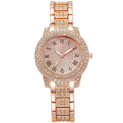 Montre-bracelet à quartz décontractée pour femmes, ensemble de 6 pièces, cadran romain, design de marque de luxe, montre pour femmes