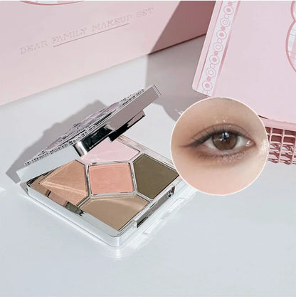 ART VALUE Coffrets de maquillage 7 pièces comprenant 3 couleurs de rouge à lèvres mat, 1 poudre pressée, 1 fard à joues, 1 palette de fards à paupières, 1 collier, coffrets de maquillage beauté