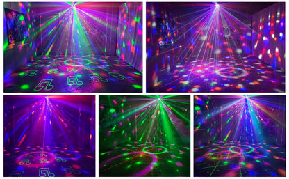 2 boules disco lumineuses avec projection de motifs et contrôle sonore,  et plus