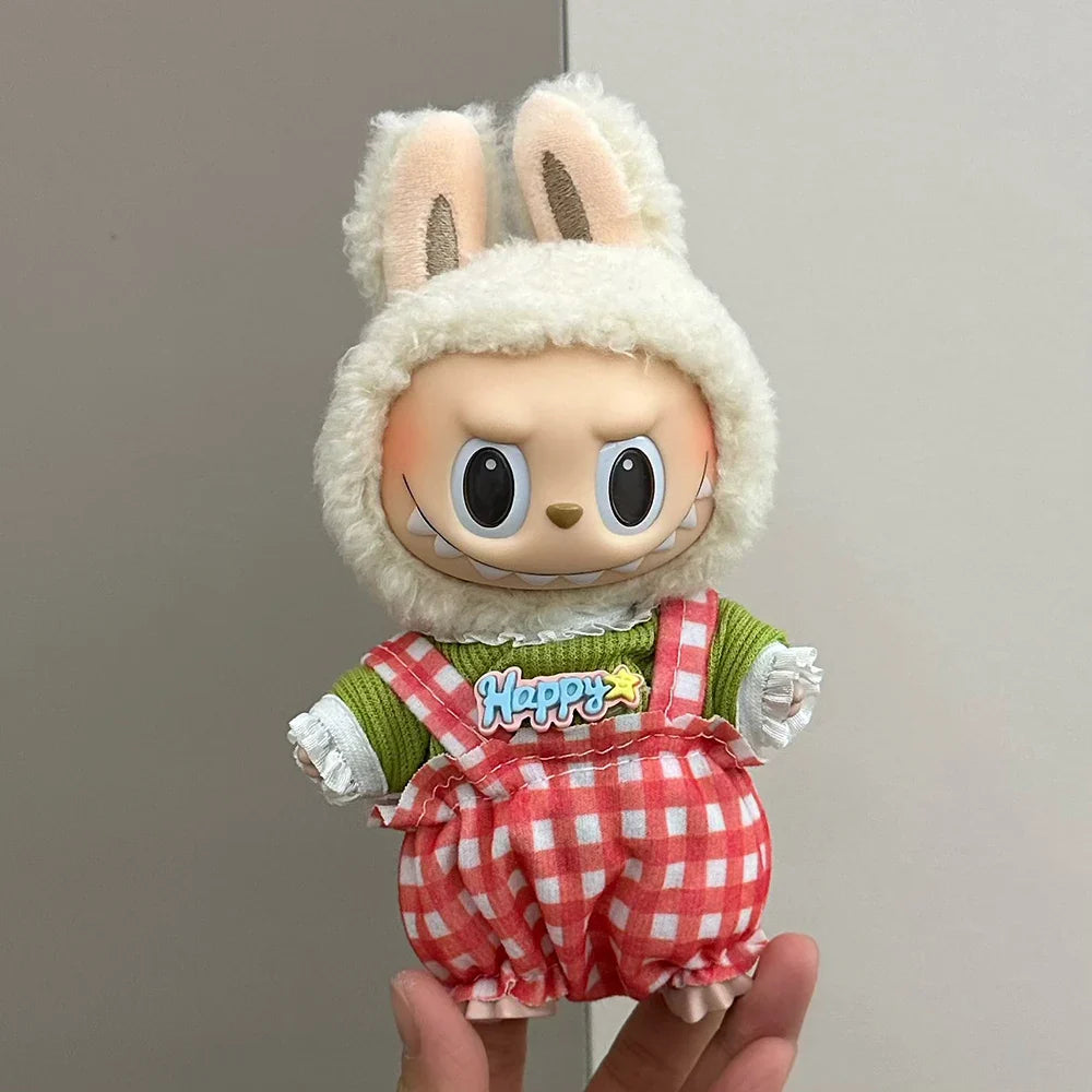 Vêtements de poupée mignons de 17 cm pour Labubu V1 V2, poupée idole, décoration mignonne, ensemble cadeau de vêtements macaron, accessoires