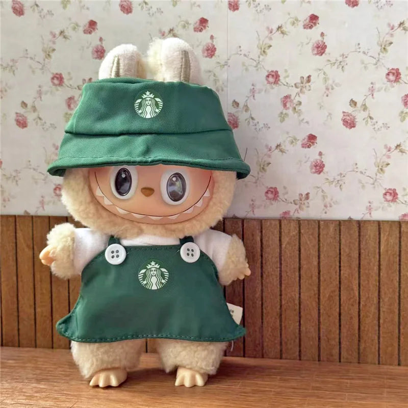 Tenue de travail Vêtements pour poupée Labubu Mode Café Fast-food Frites Hamburgers Tenue Vêtements Accessoires Cosplay