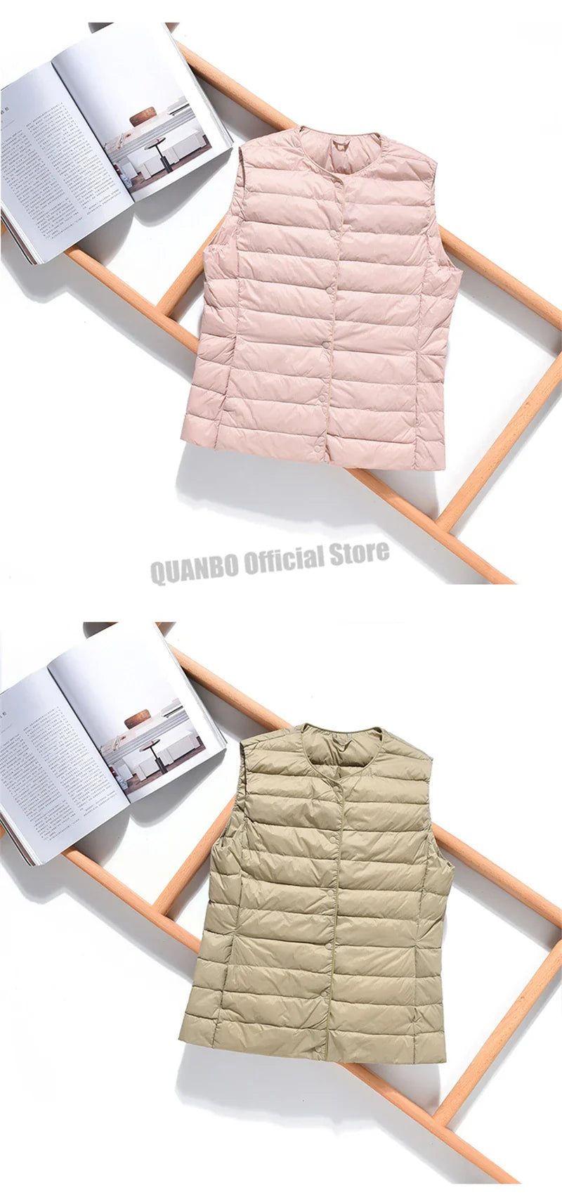 Doudoune sans manches pour femme, nouvelle collection printemps-hiver 2025, 90 % duvet de canard blanc, ultra légère, pliable, chaude, doublure en duvet