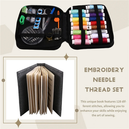 B84B-DIY Stitch Book With Tool Set,Embroidery Felt Book With Needle And Thread Sewing Patterns For Beginners,Embroidery Gift