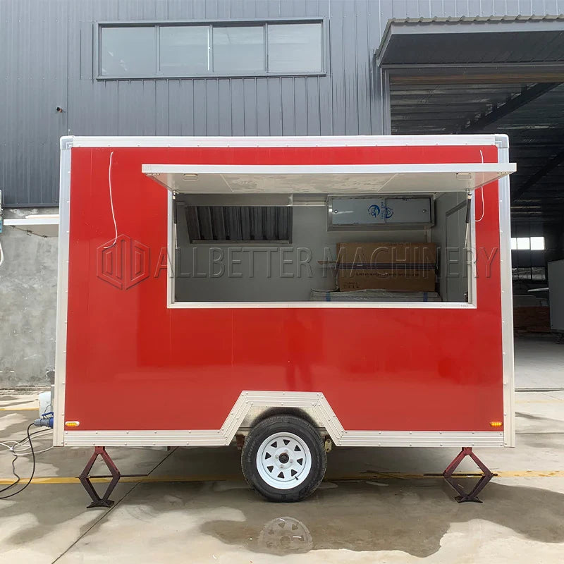 Allbetter Stainless Steel Mobile Food Trailer Hot Dog Carts Concession Food Trailer Towable Food Truck for Sale