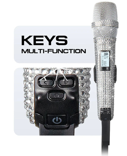 Microphone karaoké sans fil SKM9000, personnalisé incrusté de diamants, pour flux en direct, karaoké, scène brillante, essentiel