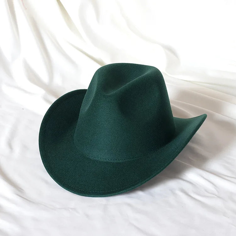 Chapeau de cowboy divers accessoires chapeau de cowboy monochrome en feutre chapeau d'extérieur homme et femme chapeau de cavalier chapeau femme
