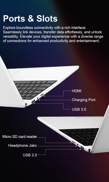 Ninkear Laptop N15 Air 15.6" FHD IPS 16GB DDR4 512GB SSD Intel N95 180° flip with Fingerprint Unlock Backlit Keyboard Windows 11