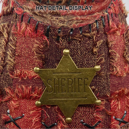 Chapeaux de Cowboy occidentaux rétro SHERIFF, sangle de menton réglable, Protection solaire, voyage, Vintage, plein air, tendance, Streetwear