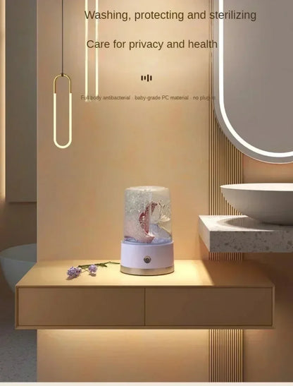 Mini Washer Underwear&Socks Washer Rechargeable Wireless Portable for Travel/Home/Dormitory with Laundry Cup Washing Machine