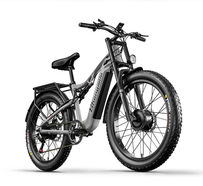 Shengmilo S600 gros pneu vélo électrique 2000W avec deux moteurs 48V17.5AH batterie 26 pouces e vélo adulte, vélo électrique de montagne