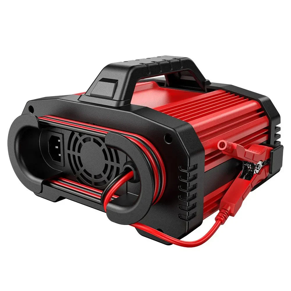 Portable 25A/15A Smart Car Battery Charger for 12V-24V Motorcycle Lead Acid AGM GEL LiFePo4 Batteries Car Booster Pulse Repair
