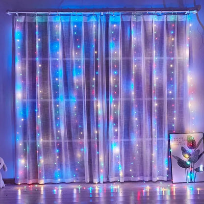 1pc USB 3x3/3*2/3*1 LED rideau chambre lumières guirlande de noël fée lumière feston mariage maison chambre décoration éclairage