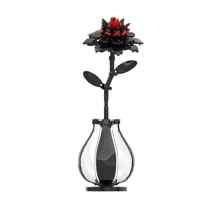 MOC Dahlia fleur blocs de construction modèle violet Dahlia fleur plantes en pot briques assemblage jouets saint valentin Couple bricolage cadeaux