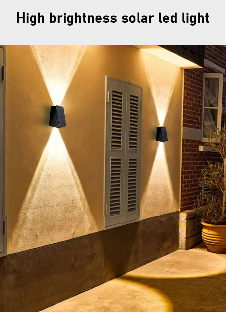 LED lumières solaires extérieur lampe murale à énergie solaire étanche décorations de jardin extérieur lumière du soleil pour rue balcon Villa lampe
