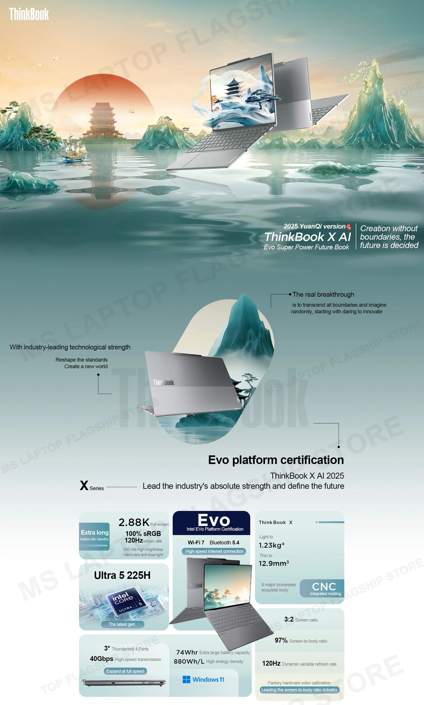 【2025 New】Lenovo ThinkBook X 32G+1T Ultra5/Ultra9/ARC 13.5inch 2.8K 120Hz （Optional Touch Version）