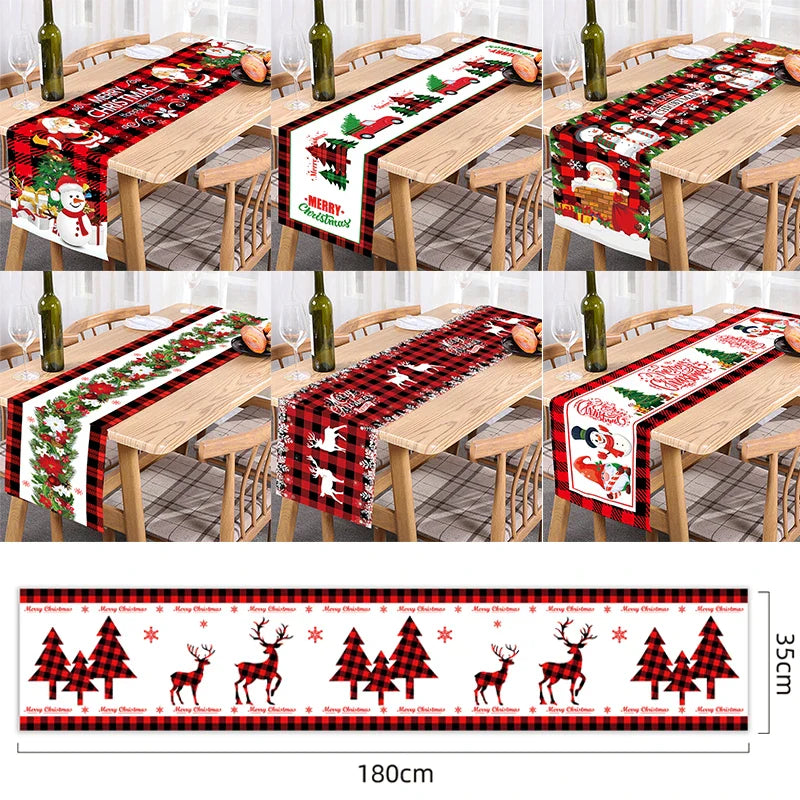 Chemin de Table de Noël, Décoration pour la Maison, Couverture de Nappe, Ornement, Cadeaux, ixdu Nouvel An, 2023
