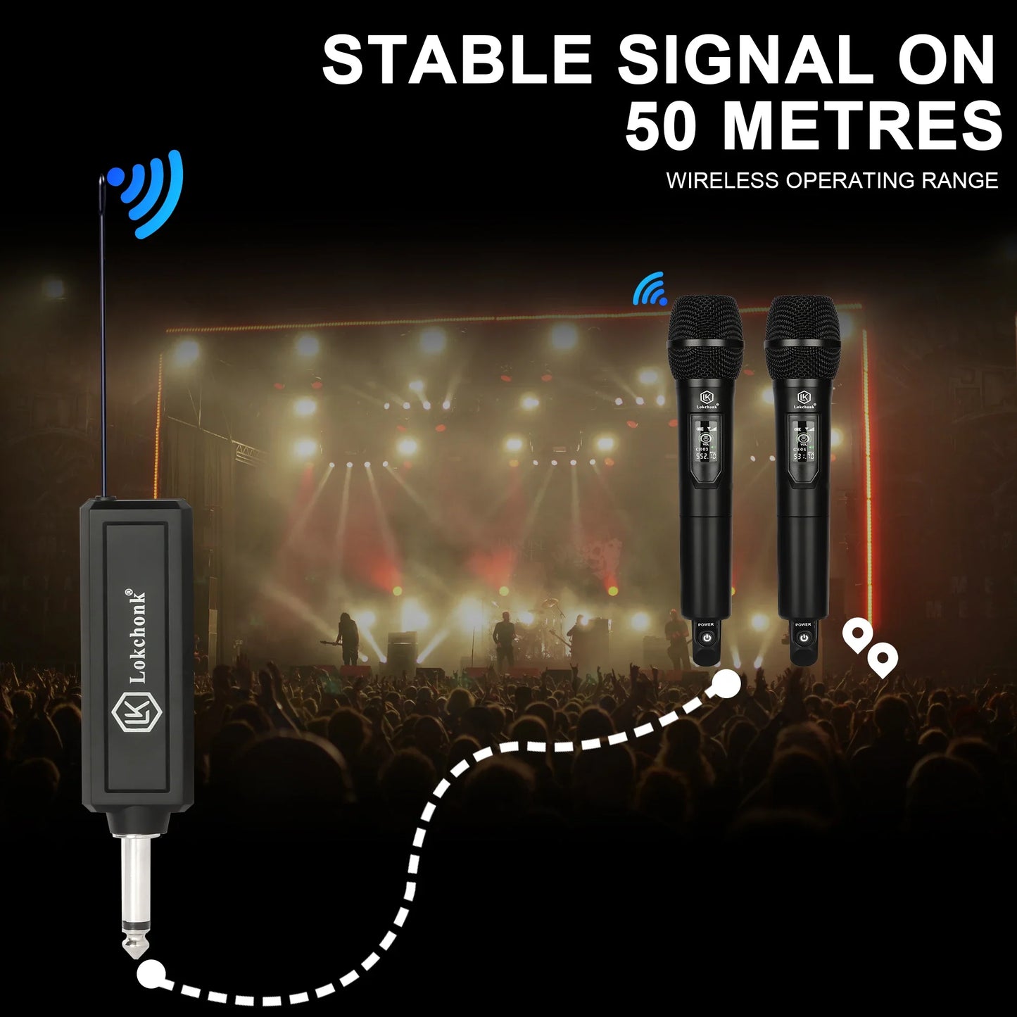 Fixed Frequency Wireless Microphone Handheld Mic for Karaoke Singing Stage Performance Home Use Stable Signal Professional Sound