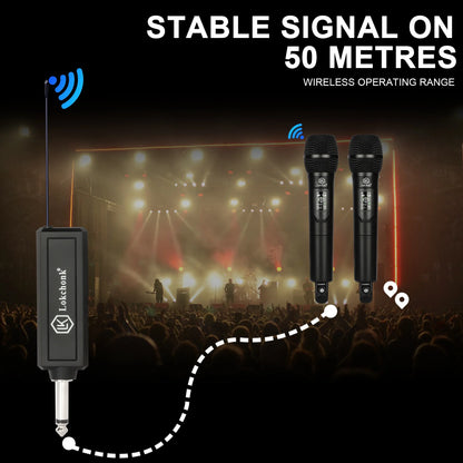 Fixed Frequency Wireless Microphone Handheld Mic for Karaoke Singing Stage Performance Home Use Stable Signal Professional Sound