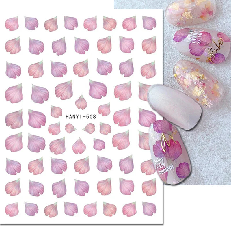 3d Nail Art Stickers Winter Autumn Golden Leaves Red Roses Flowers Decals For Nails Decoration Manicure Salon Beauty