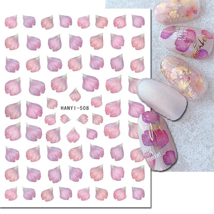 Autocollants 3D pour ongles Hiver Automne Feuilles dorées Roses Rouges Fleurs Décalcomanies pour la décoration des ongles Salon de manucure Beauté
