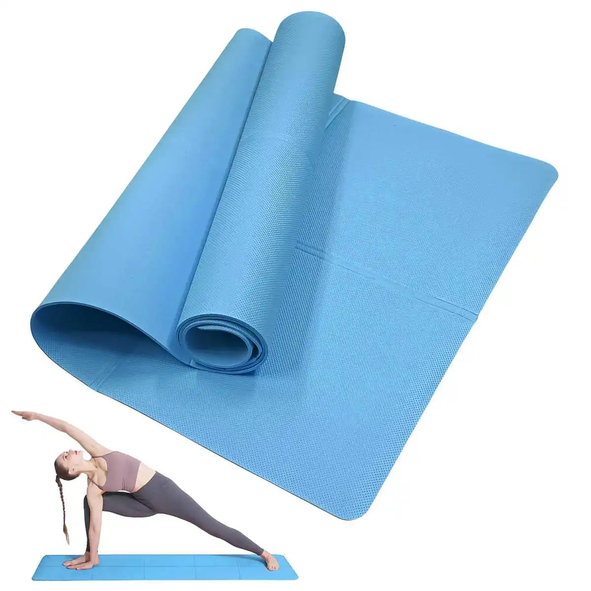 Tapis de Yoga Pilates Fitness 3/4/6mm d'Épaisseur Antidérapant Coussin de Yoga Tapis de Fitness de Voyage pour Femmes Entraînement au Sol à Domicile