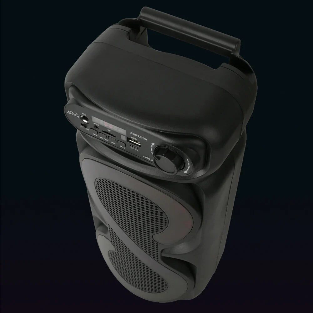 Bluetooth-Compatible Speaker Karaoke Speaker with RGB Light Portable Boombox USB/TF Outdoor Speaker Remote Control for Karaoke