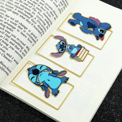 Stitch Love Artificial Leather Corner Bookmark for Friends, Family, Teachers, Teenagers, Kawaii Book Accessories, Creative Gifts