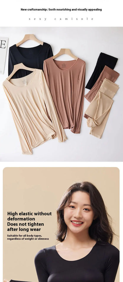 Sous-vêtement thermique femme vêtements d'hiver sans couture épais Double couche Lingerie chaude femmes ensemble de vêtements thermiques femme 2 pièces