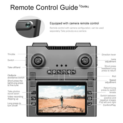 Drone professionnel 4K, double caméra, moteur sans balais, pour éviter les obstacles, hélicoptère RC, quadrirotor pliable