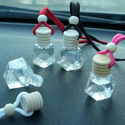 Auto Aromatherapy Bottle Car Air Freshener Ornament Hanging Glass Bottle Fragrance Bottle Auto Perfume Decoration