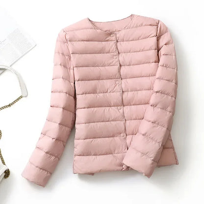 2024 New Spring Winter Women Liner Warm Down Jackets Ultralight Collarless Portable Female Padded Parkas O-Neck Puffer Overcoat