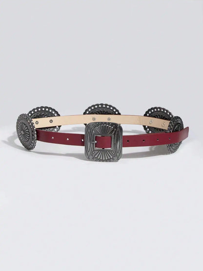 Ceinture robuste en métal sculpté pour femmes, 1 pièce, Style Punk, accessoire Cowboy Cowgirl, Boho