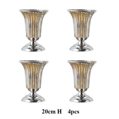 PEANDIM Luxury Silver Flower Vase Home Vase Desktop Craft Flower Arrangement Decoration Wedding Party Christmas Flower Rack