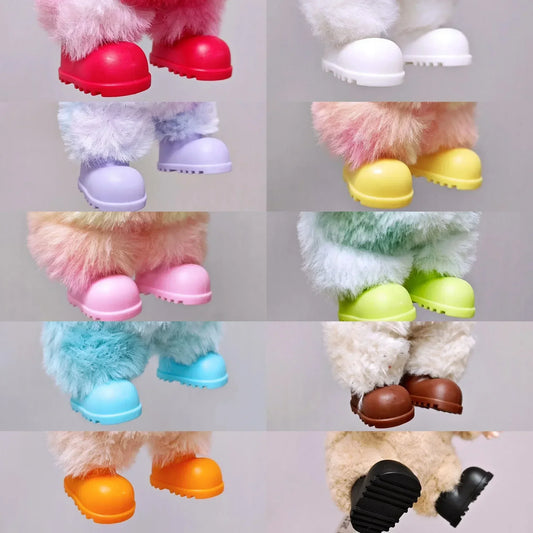 Labubu Doll Shoes For 15-17cm Ropa 3.0 Labubu V1 V2 V3 Rain Boots Colorful Beach Shoes Sitting Party Accessories