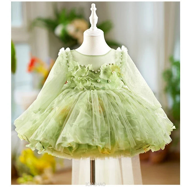 Girls' Floral Evening Dress Toddler Birthday Princess Outfit Christening Clothes Costume First Year Children's Dresses